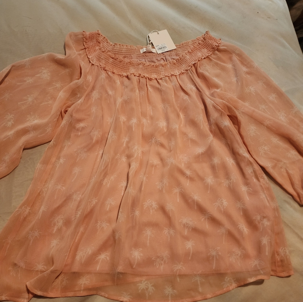 Shear 3/4 sleeve blouse